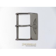 Fibbia ardiglione Breitling acciaio misura 18mm nuova